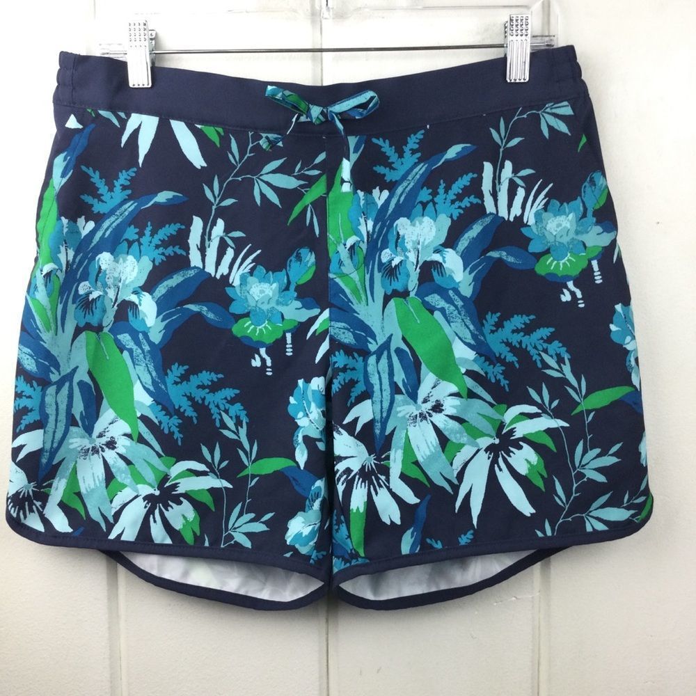 Columbia Hawaiian Floral Board Shorts, Blue & Green, XL